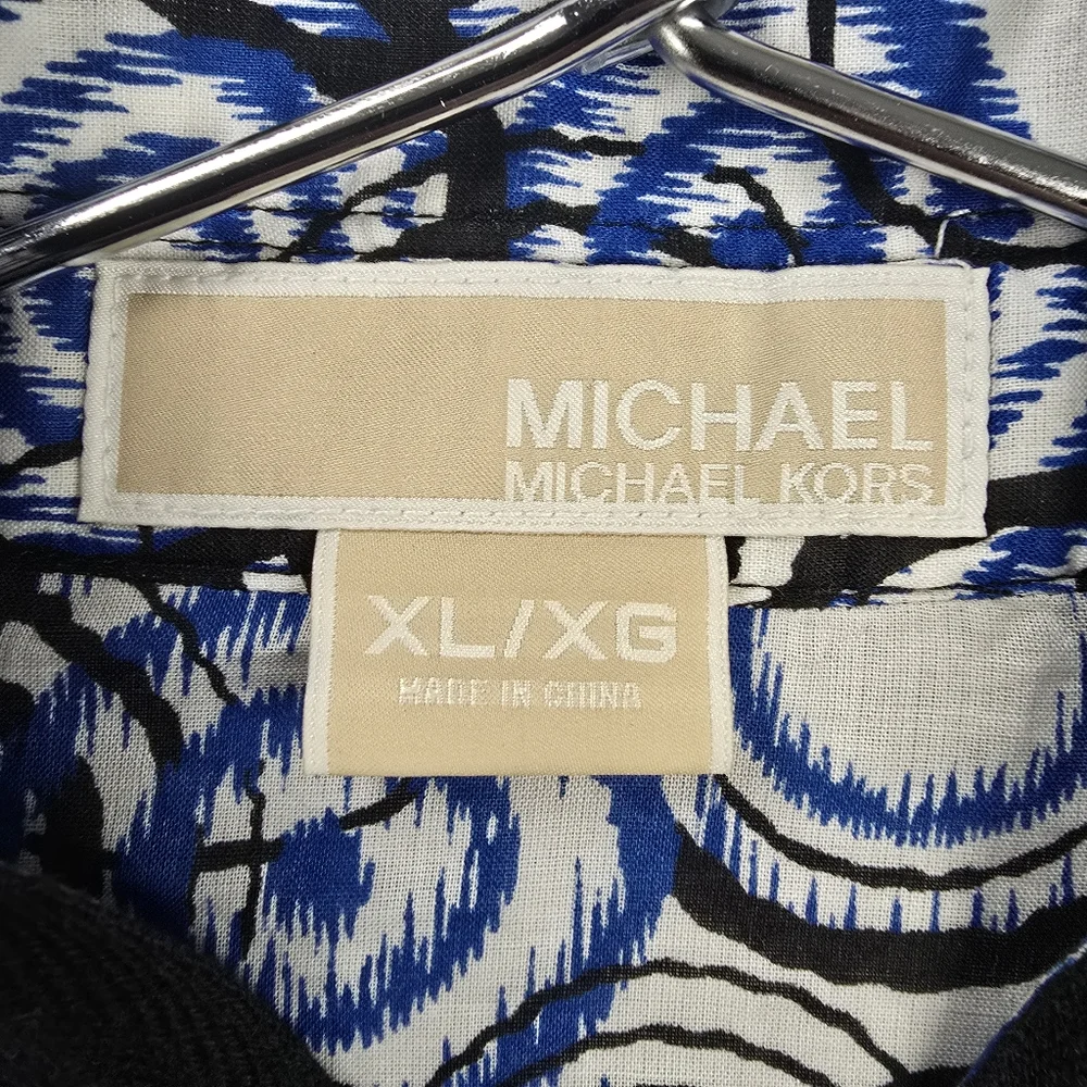 Michael Kors Tunic Style Blue and Black Women's Shirt - Picture 2 of 7